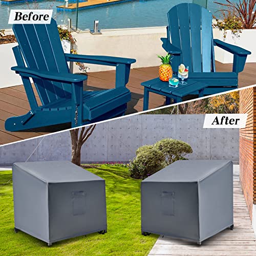 BRIOPAWS Patio Adirondack Chair Cover for Outdoor Furniture,Waterproof Lounge Deep Seat Cover,Heavy Duty Outdoor Chair Covers Patio Furniture Cover(32"Wx 34"Dx 36"H,Grey)