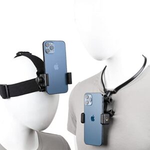 pellking pov/vlog smartphone head strap mount selfie neck holder mount kit,compatible with iphone samsung smartphones,hero 9, 8, 7, 6, 5, 4, 3, 2, 1, dji osmo action…