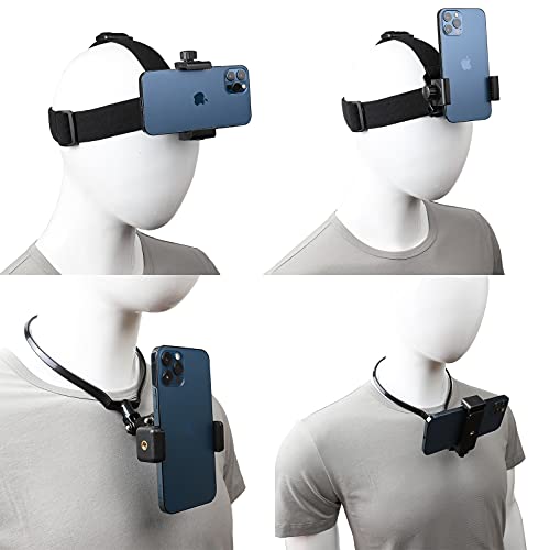 PellKing POV/Vlog Smartphone Head Strap Mount Selfie Neck Holder Mount Kit,Compatible with iPhone Samsung Smartphones,Hero 9, 8, 7, 6, 5, 4, 3, 2, 1, DJI Osmo Action…