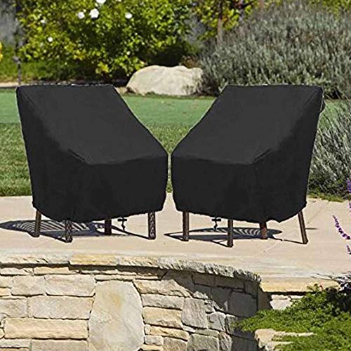 2PCS Patio Chair Covers Outdoor Lounge Chair Durable Cover Waterproof Furniture Single Chair Sofa Cover for Veranda Garden Patio