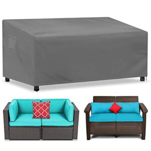 yorin outdoor patio furniture covers 600d heavy duty 76″ x 32.5″ x 33″ 100% waterproof loveseat/3-seater couch cover uv resistant outside couch sofa covers with 2 air vents, 2 handles, 4 buckles