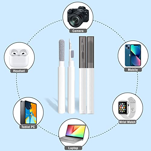 Airpod Cleaner Kit, Airpods Pro Cleaning Pen, Multi-Function Cleaner Kit Soft Brush for Phone Charging Port, Earbuds, Earpods, Earphone, Headphone, iPod, Case, iPhone, ipad, Laptop