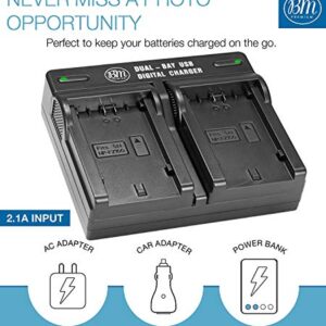 BM Premium 2 Pack of NP-FZ100 Batteries and Dual Bay Charger for Sony Alpha 1, FX3, a7C, a7S III, a6600, a7R IV, A7RIII, A7R3, a7 III, a7 IV, Sony Alpha A9, Alpha a9 II, Alpha 9R, A9R, Alpha 9S Camera