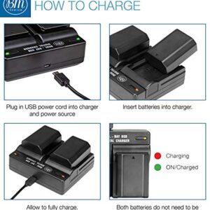 BM Premium 2 Pack of NP-FZ100 Batteries and Dual Bay Charger for Sony Alpha 1, FX3, a7C, a7S III, a6600, a7R IV, A7RIII, A7R3, a7 III, a7 IV, Sony Alpha A9, Alpha a9 II, Alpha 9R, A9R, Alpha 9S Camera