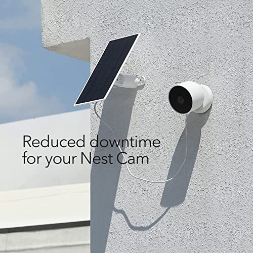 Wasserstein Solar Panel for Google Nest Cam Outdoor or Indoor, Battery - 2.5W Solar Power - Made for Google Nest (2-Pack)