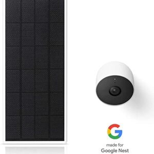 Wasserstein Solar Panel for Google Nest Cam Outdoor or Indoor, Battery - 2.5W Solar Power - Made for Google Nest (2-Pack)