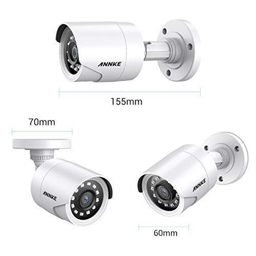 ANNKE 4 Packed 2.0MP 1080P 1920TVL Wired Security Camera Kits, HD TVI Add-on Outdoor CCTV Cameras, IR Night Vision, Weatherproof Housing, Home Surveillance Security Bullet Cam
