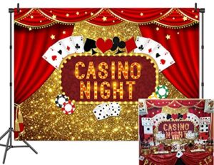 vinyl 8x6ft casino night poker dice red curtains photography backdrop gold glitter bokeh photo background birthday party banner decorations banner photo booths studio props dessert table
