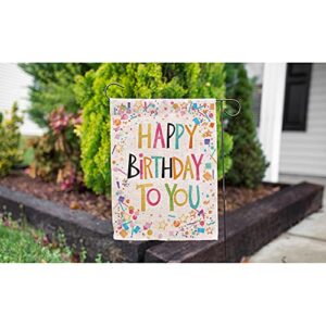 Moslion Happy Birthday to You Garden Flag Vertical Double Sided Celebration Party Colorful Ribbon Stars Ball House Flags Home Burlap Banners 12.5x18 Inch for Outdoor Decor Lawn