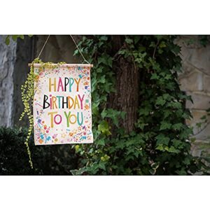 Moslion Happy Birthday to You Garden Flag Vertical Double Sided Celebration Party Colorful Ribbon Stars Ball House Flags Home Burlap Banners 12.5x18 Inch for Outdoor Decor Lawn