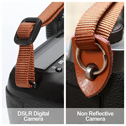 Red Vintage Embroidered Camera Strap - 2"Wide Pure Cotton Woven Camera Strap,Double Layer Cowhide Ends,Adjustable Shoulder & Neck Strap for All DSLR Cameras,Great Gift for Men & Women Photographers