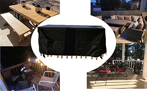 YWWQYBYQ Patio Furniture Covers,83"(L) x 43"(W) x 27"(H),Outdoor Furniture Set Cover Waterproof Heavy Duty,Garden Rectangle Table Cover,Large Loveseat Cover