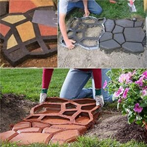 Concrete Molds and Forms, 4 Pack Reusable Pathmate Stone Moldings DIY Paving Pavement Walk Maker Irregular Stepping Stone Paver Walkways Cement Molds for Patio, Lawn & Garden, 13.8x13.8x1.4 inch