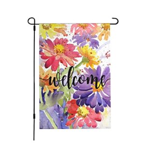 12×18 inches colorful daisy flowers garden flag burlap double sided spring welcome garden flag outdoor house decor house flags