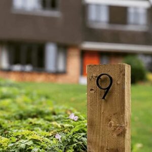 5" Stainless Steel Floating House Number, Metal Modern House Numbers, Garden Door Mailbox Decor Number with Nail Kit, Coated Black, 911 Visibility Signage (2)