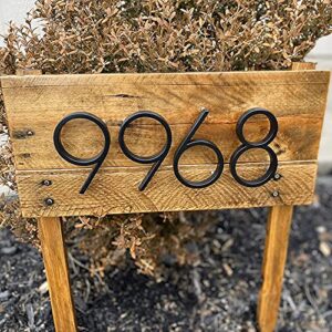 5" Stainless Steel Floating House Number, Metal Modern House Numbers, Garden Door Mailbox Decor Number with Nail Kit, Coated Black, 911 Visibility Signage (2)