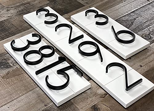 5" Stainless Steel Floating House Number, Metal Modern House Numbers, Garden Door Mailbox Decor Number with Nail Kit, Coated Black, 911 Visibility Signage (2)