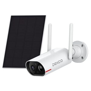 DEKCO Security Cameras Wireless Outdoor - 2K Solar Security Camera for Home Security, Two-Way Audio, Smart Human Detection, Simple Setup, Night Vision WiFi Camera Outdoor