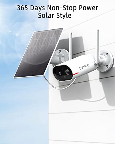 DEKCO Security Cameras Wireless Outdoor - 2K Solar Security Camera for Home Security, Two-Way Audio, Smart Human Detection, Simple Setup, Night Vision WiFi Camera Outdoor