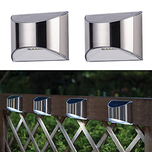 vinmax Outdoor Solar Deck Lights 2pcs with 4 LED Lamp Solar Powered Fence Lights Outdoor Step Stair Lights Garden Lamp Waterproof for Wall Porch Pool Front Door Yard Stairs(Ship from US)