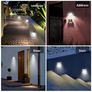 vinmax Outdoor Solar Deck Lights 2pcs with 4 LED Lamp Solar Powered Fence Lights Outdoor Step Stair Lights Garden Lamp Waterproof for Wall Porch Pool Front Door Yard Stairs(Ship from US)