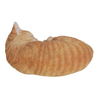 Hi-Line Gift Ltd Lying Cat Sleeping Tabby Statue, Orange