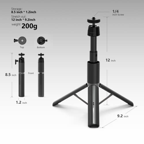 WEWATCH Projector Pocket Tripod Stand - PS101 12 inch Lightweight Tripod Stand, Compact, Aluminum Alloy Portable Projector Stand with 360° Ball Head for Projectors, Cell Phone, IP Camera and Webcam