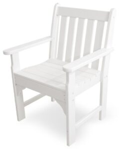 polywood gnb24wh vineyard garden arm chair, white