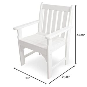 POLYWOOD GNB24WH Vineyard Garden Arm Chair, White