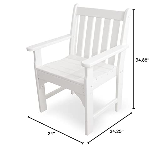 POLYWOOD GNB24WH Vineyard Garden Arm Chair, White