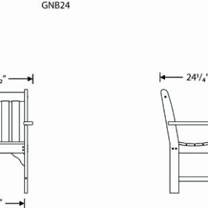 POLYWOOD GNB24WH Vineyard Garden Arm Chair, White