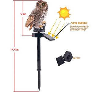 Owl Solar LED Light Garden Solar Light Outdoor Decoration Resin Pile Garden Lawn Path Yard Decoration (Brown)