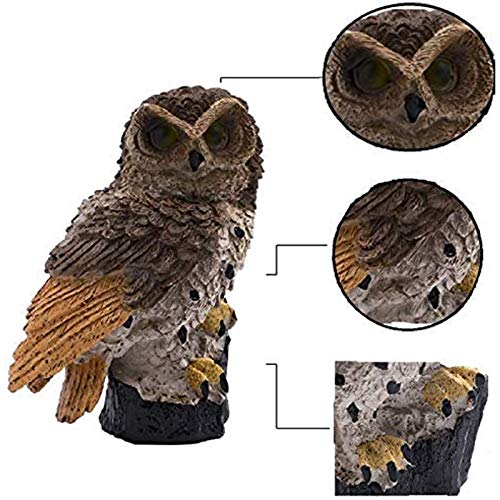 Owl Solar LED Light Garden Solar Light Outdoor Decoration Resin Pile Garden Lawn Path Yard Decoration (Brown)