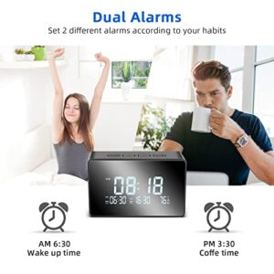 XDL-POWER Hidden Camera Clock 1080p WiFi Spy Camera 3 in 1 Nanny Cam with Night Vision,Dual Alarm Clocks,Room Thermometer,Motion Detection Alert,Loop Recording