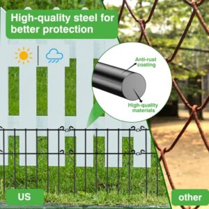 25 Pack Garden Fence No Dig Fencing, 17inchx19ft Rustproof Metal Wire Panel Animal Barrier Fence for Dogs, Yard Guard Fence Landscape Patio Outdoor Decor.