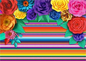 mexican theme party striped backdrop fiesta cinco de mayo paper flowers background party decoration for cake table decor photo booth 7x5ft 071