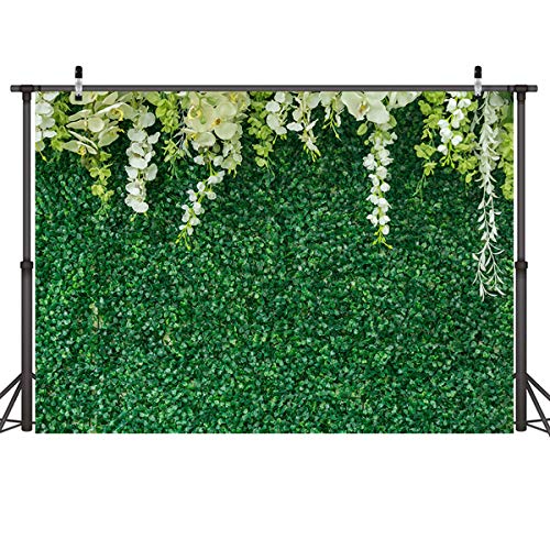 Greenery Backdrop with Flowers Green Leaf White Flower Photo Backdrops Bridal Shower Backdrop for Wedding Backdrops Reception Ceremony Birthday Backdrop 027