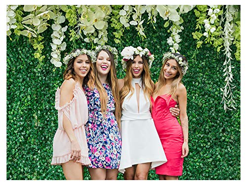 Greenery Backdrop with Flowers Green Leaf White Flower Photo Backdrops Bridal Shower Backdrop for Wedding Backdrops Reception Ceremony Birthday Backdrop 027