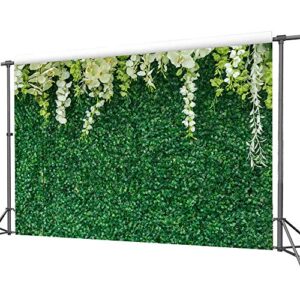 Greenery Backdrop with Flowers Green Leaf White Flower Photo Backdrops Bridal Shower Backdrop for Wedding Backdrops Reception Ceremony Birthday Backdrop 027