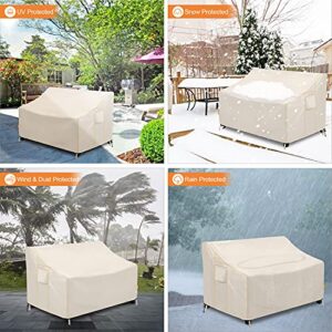 ZEJUN Outdoor Sofa Cover Waterproof, 600D Patio Couch Cover, 58" L x 28" D x 35" H, UV Resistant, Anti-fad, Dustproof Loveseat Sofa Cover for Patio Furniture, Porch loveseat, Lawn Bench Chairs