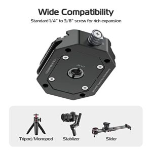 ULANZI F38 Quick Release Plate Base Mount with 1/4" 3/8" Screw Thread, FALCAM F38 Quick Release System QR Base Mount Camera Tripod Mount Adapter (Only Base Mount, Top Plate NOT Include)