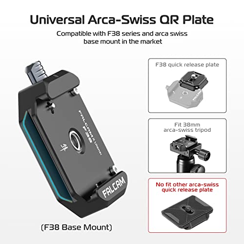 ULANZI F38 Quick Release Plate Base Mount with 1/4" 3/8" Screw Thread, FALCAM F38 Quick Release System QR Base Mount Camera Tripod Mount Adapter (Only Base Mount, Top Plate NOT Include)