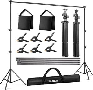 yelangu 10ft photo backdrop stand, adjustable background support for parties. portable banner back drop stand for photography,wedding and advertising display