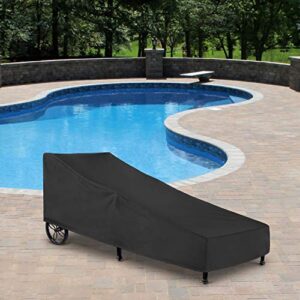 SunPatio Outdoor Chaise Lounge Cover Waterproof, Patio Furniture Lounge Chair Cover with Sealed Seam and Air Vent, UV & Rip & Fade Resistant, All Weather Protection, 80W x 30D x 26H inch, Black