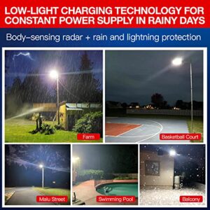 Vikrami 1000W Solar Street Lights Outdoor Waterproof 80000LM, Dusk to Dawn, with Motion Sensor and Remote Control, Suitable for courtyards, Gardens, Streets, Garage, etc. Wall or Pole Mount