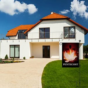 Vohado Pentecost Garden Flag Come Holy Spirit Jute Farmhouse Home Front Yard Sign Outdoor Decoration