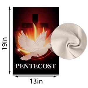 Vohado Pentecost Garden Flag Come Holy Spirit Jute Farmhouse Home Front Yard Sign Outdoor Decoration