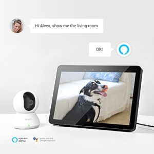 blurams Security Camera 2K, Baby Monitor Dog Camera 2PCS for Home Security w/Smart Motion Tracking, Phone App, IR Night Vision, Siren, Compatible with Alexa & Google Assistant & IFTTT, 2-Way Audio