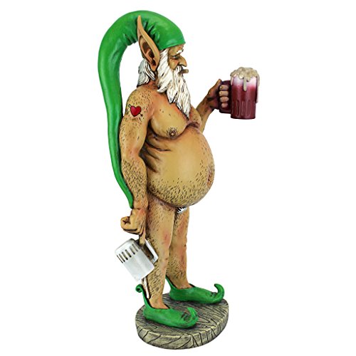 Design Toscano QM14020 Garden Gnome Statue - Oktoberfest Otto Fully Krausened Elf Gnome - Naughty Gnomes - Drunk Gnome,full color