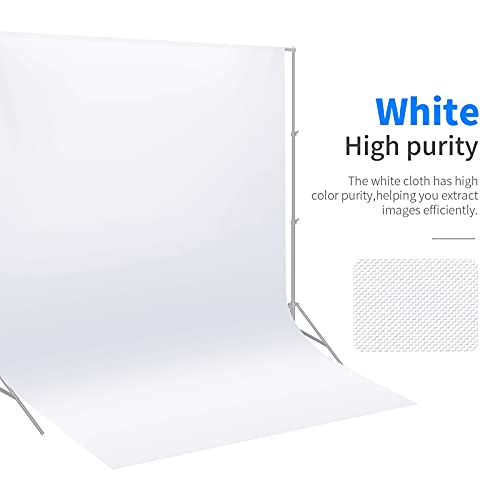Neewer 6x9 feet/1.8x2.8 Meters Photo Studio 100 Percent Pure Polyester Collapsible Backdrop Background for Photography, Video and Television (Background Only) - White